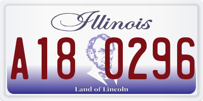 IL license plate A180296