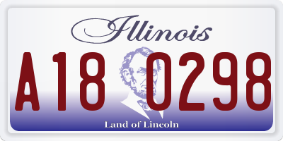 IL license plate A180298
