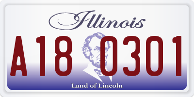IL license plate A180301