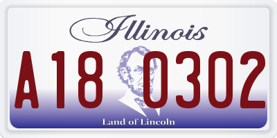 IL license plate A180302