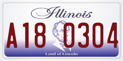 IL license plate A180304