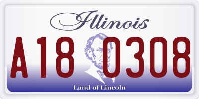 IL license plate A180308