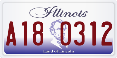 IL license plate A180312