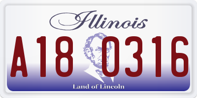 IL license plate A180316