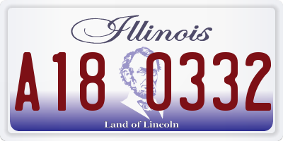 IL license plate A180332