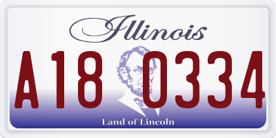 IL license plate A180334