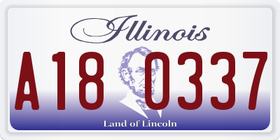 IL license plate A180337