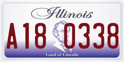 IL license plate A180338