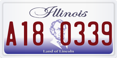 IL license plate A180339