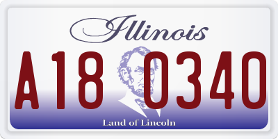 IL license plate A180340