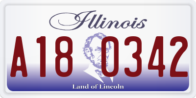 IL license plate A180342