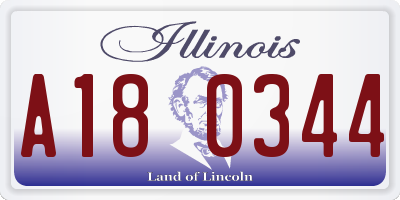 IL license plate A180344