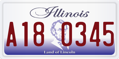 IL license plate A180345