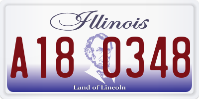 IL license plate A180348
