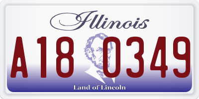 IL license plate A180349