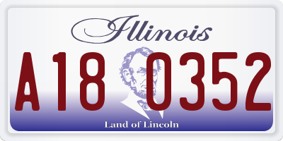 IL license plate A180352