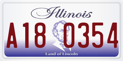 IL license plate A180354