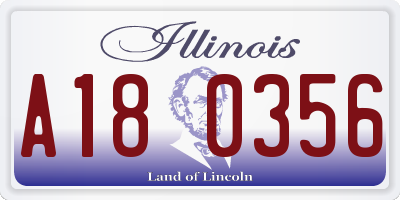 IL license plate A180356
