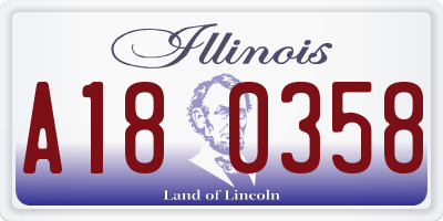 IL license plate A180358