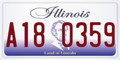 IL license plate A180359