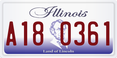 IL license plate A180361