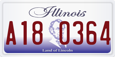 IL license plate A180364