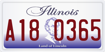 IL license plate A180365