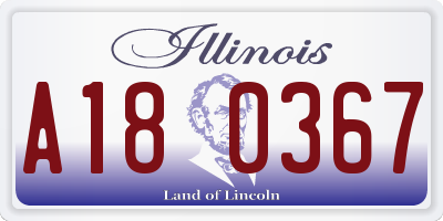 IL license plate A180367