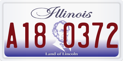 IL license plate A180372