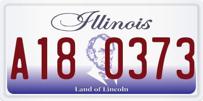 IL license plate A180373