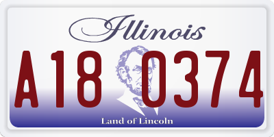 IL license plate A180374