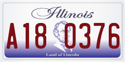IL license plate A180376