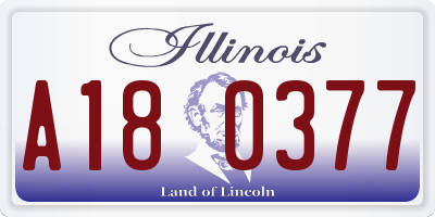 IL license plate A180377