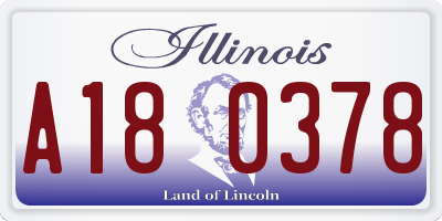 IL license plate A180378