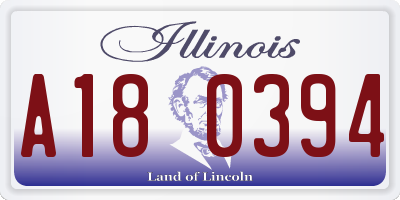 IL license plate A180394