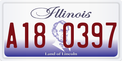 IL license plate A180397