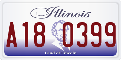 IL license plate A180399