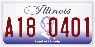 IL license plate A180401