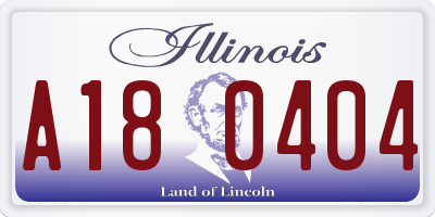 IL license plate A180404