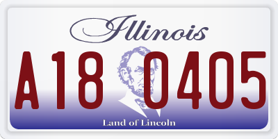 IL license plate A180405