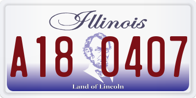 IL license plate A180407