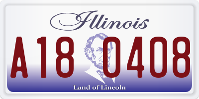 IL license plate A180408