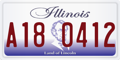 IL license plate A180412
