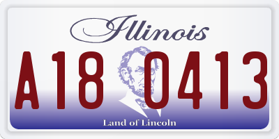 IL license plate A180413
