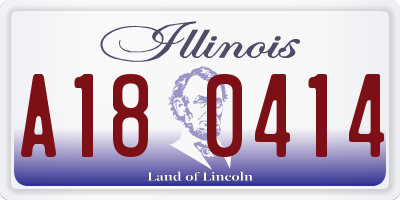 IL license plate A180414