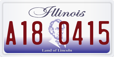 IL license plate A180415