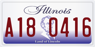 IL license plate A180416
