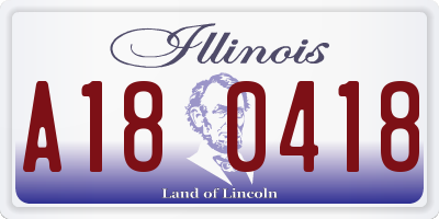 IL license plate A180418