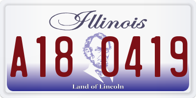 IL license plate A180419