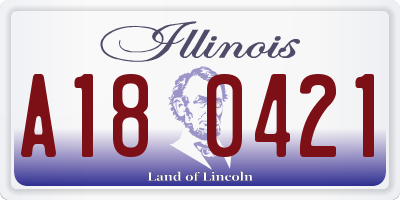 IL license plate A180421